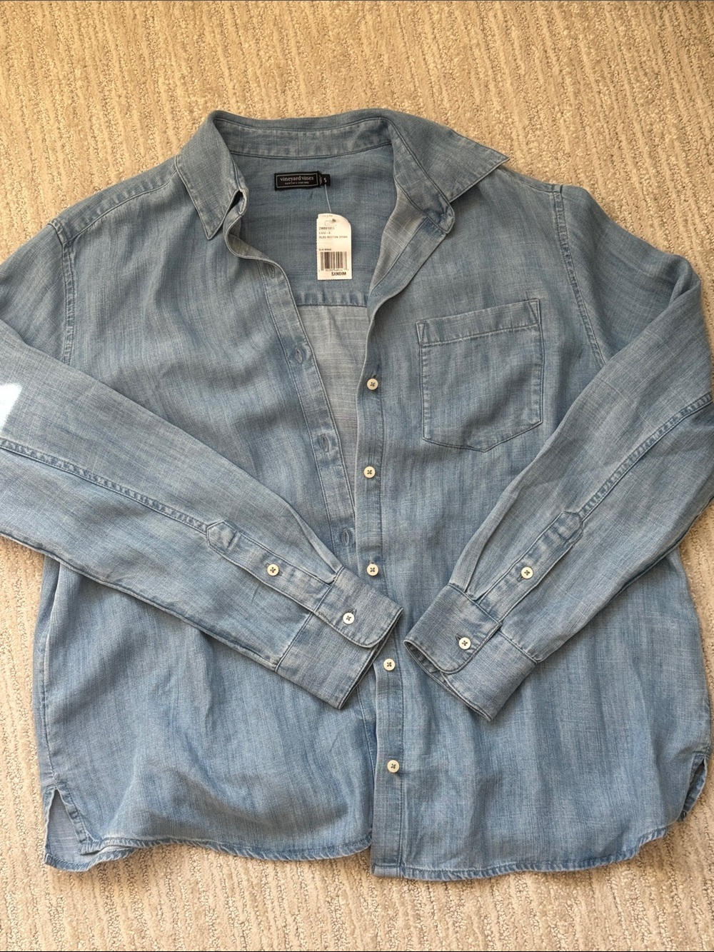 Vineyard Vines Light Blue Denim Button-Down Shirt - Picture 4 of 6